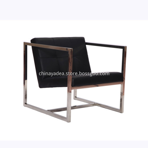 Angle Brushed Stainless Steel Lounge Chair